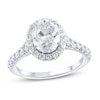 Thumbnail Image 1 of Lab-Grown Diamond Engagement Ring 2-3/4 ct tw Oval/Round 14K White Gold