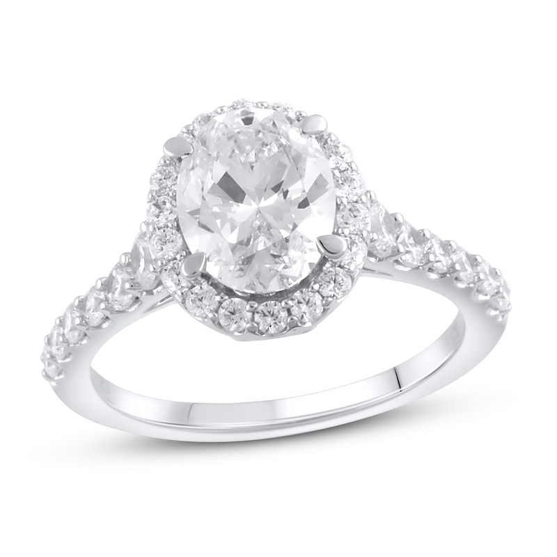在庫限り バッジェリーミシュカ メンズ リング アクセサリー Certified Lab Grown Diamond Oval-Cut Solitaire  Engagement Ring ct. in 14k White Gold