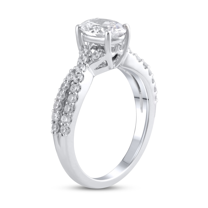 Main Image 2 of Lab-Grown Diamond Engagement Ring 2 ct tw Oval 14K White Gold