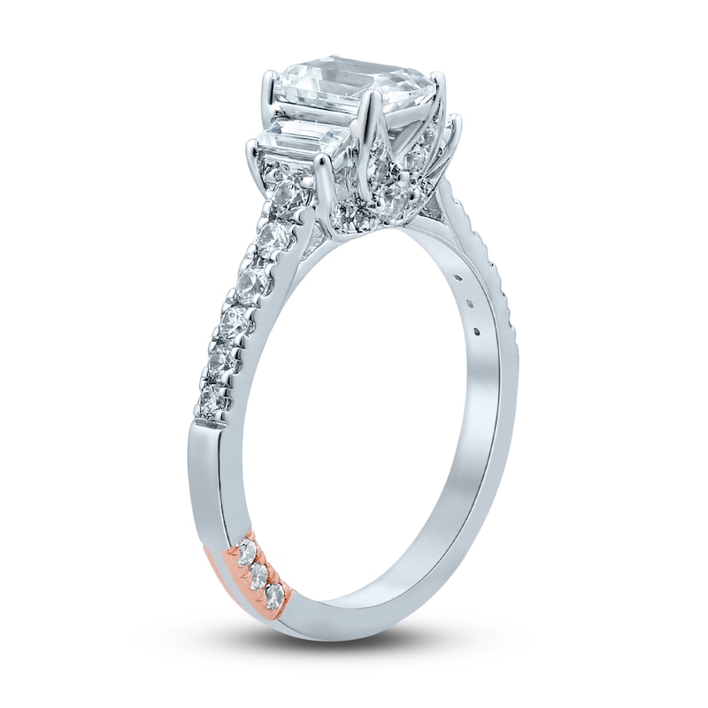 Main Image 2 of Pnina Tornai Deco Love Diamond Engagement Ring 1-3/4 ct tw Emerald/Round/ Baguette 14K White Gold