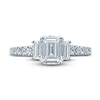 Thumbnail Image 3 of Pnina Tornai Deco Love Diamond Engagement Ring 1-3/4 ct tw Emerald/Round/ Baguette 14K White Gold