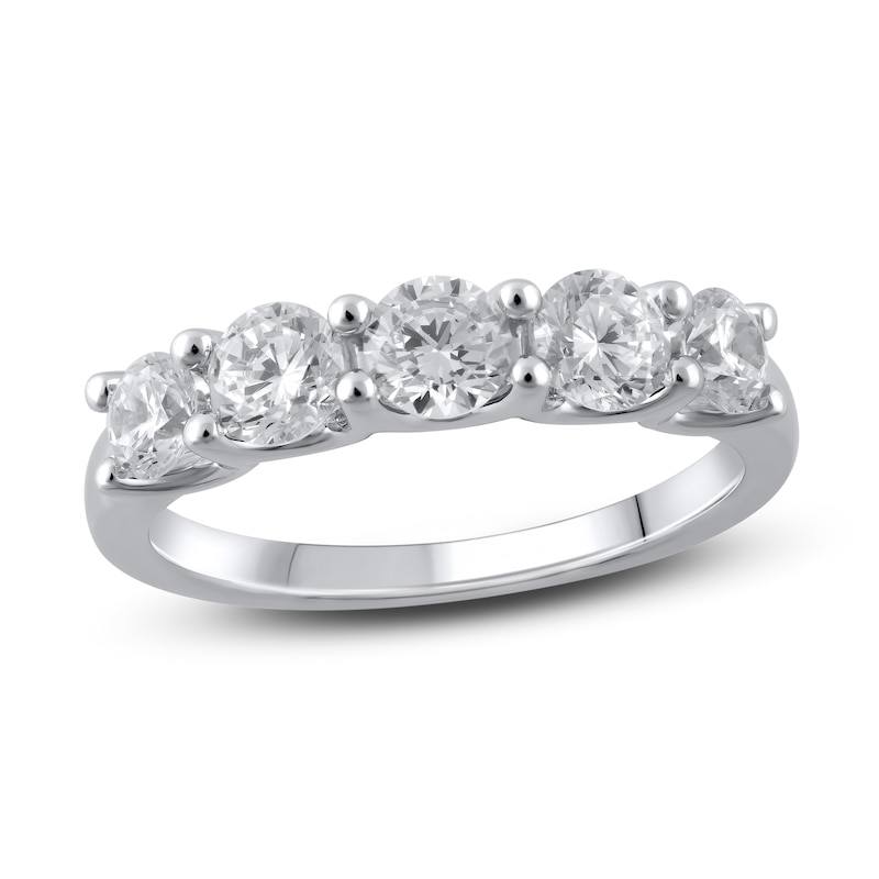 Main Image 1 of Lab-Grown Diamond Wedding Band 1-1/2 ct tw Round 14K White Gold
