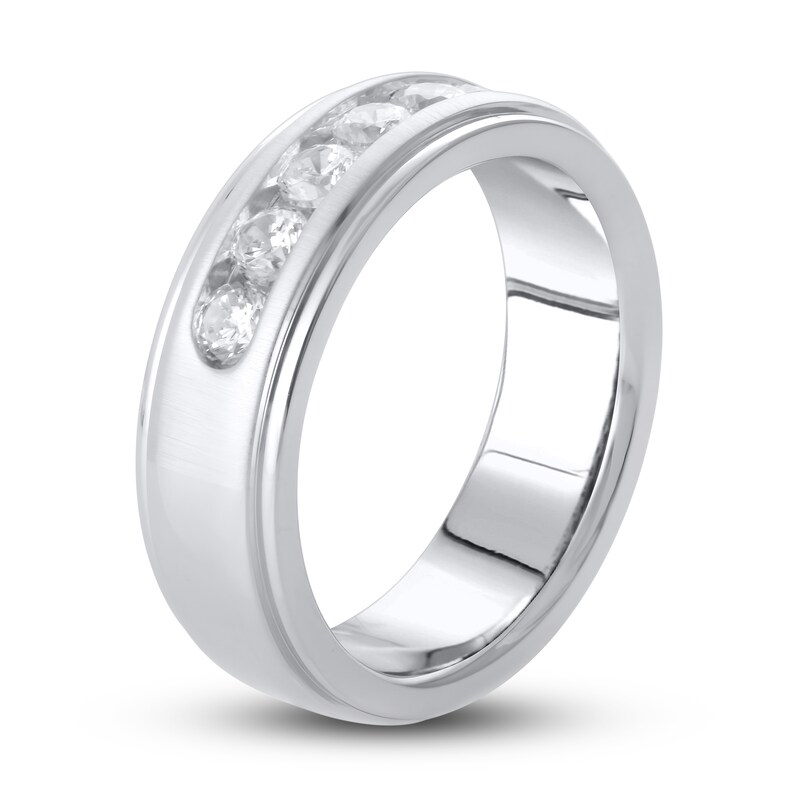 Main Image 2 of Lab-Grown Diamond Ring 1 ct tw Round 10K White Gold