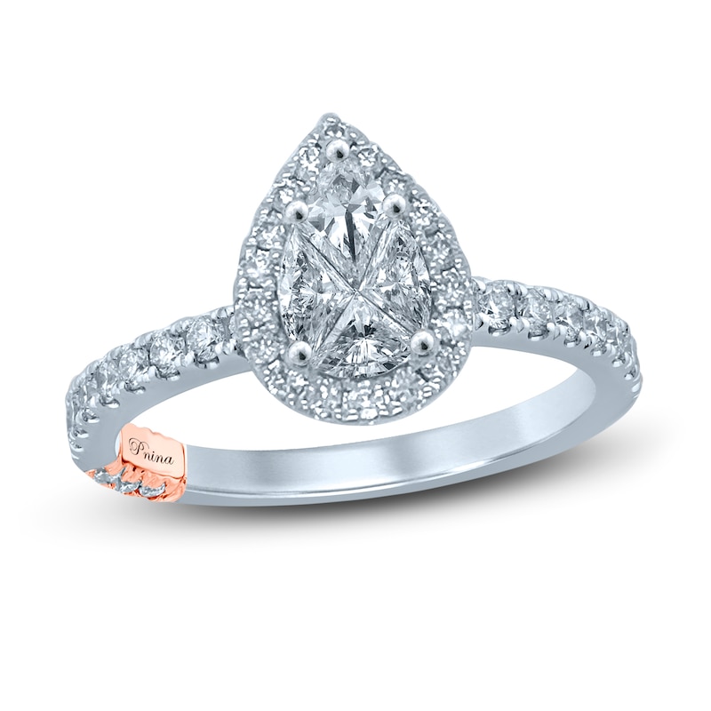 Pnina Tornai With You My Life Begins Diamond Engagement Ring 1 ct tw Pie/Round 14K White Gold