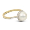 Thumbnail Image 0 of Akoya Cultured Pearl Engagement Ring 1/5 ct wt Diamonds 14K Yellow Gold