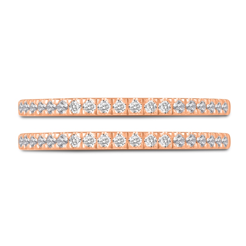 Main Image 3 of Diamond Double Wedding Band Set 1/4 ct tw 14K Rose Gold