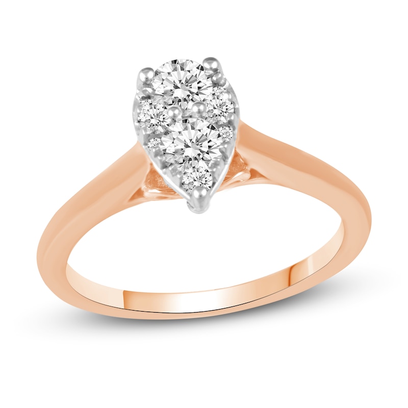 Diamond Engagement Ring 1/2 ct tw Round 14K Rose Gold