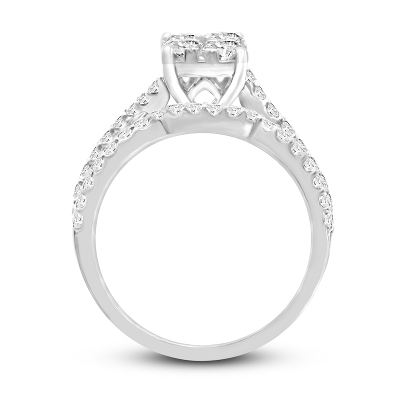 Main Image 3 of Diamond Bridal Set 1-1/4 ct tw Round 14K White Gold