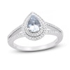 Thumbnail Image 0 of Natural Aquamarine Engagement Ring 1/4 ct tw Diamonds 14K White Gold 7.0mm x 5.0mm