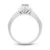 Thumbnail Image 2 of Natural Aquamarine Engagement Ring 1/4 ct tw Diamonds 14K White Gold 7.0mm x 5.0mm