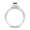 Thumbnail Image 1 of Natural Emerald Engagement Ring 1/4 ct tw Diamonds 14K White Gold