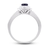 Thumbnail Image 1 of Natural Blue Sapphire Engagement Ring 1/4 ct tw Diamonds 14K White Gold