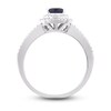 Thumbnail Image 1 of Natural Blue Sapphire Engagement Ring 1/4 ct tw Diamonds 14K White Gold