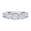Thumbnail Image 1 of Diamond 3-Stone Engagement Ring 1-1/2 ct tw Round 14K White Gold