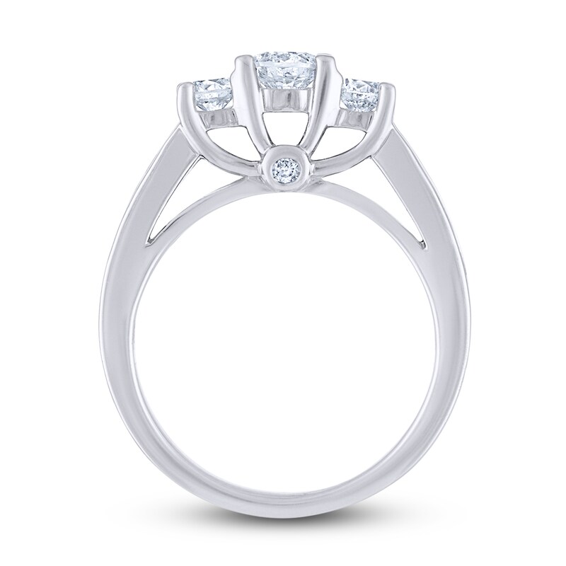 Main Image 3 of Diamond 3-Stone Engagement Ring 1-1/2 ct tw Round 14K White Gold