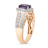 Thumbnail Image 2 of Natural Tanzanite Engagement Ring 1/2 ct tw Diamonds 14K Yellow Gold