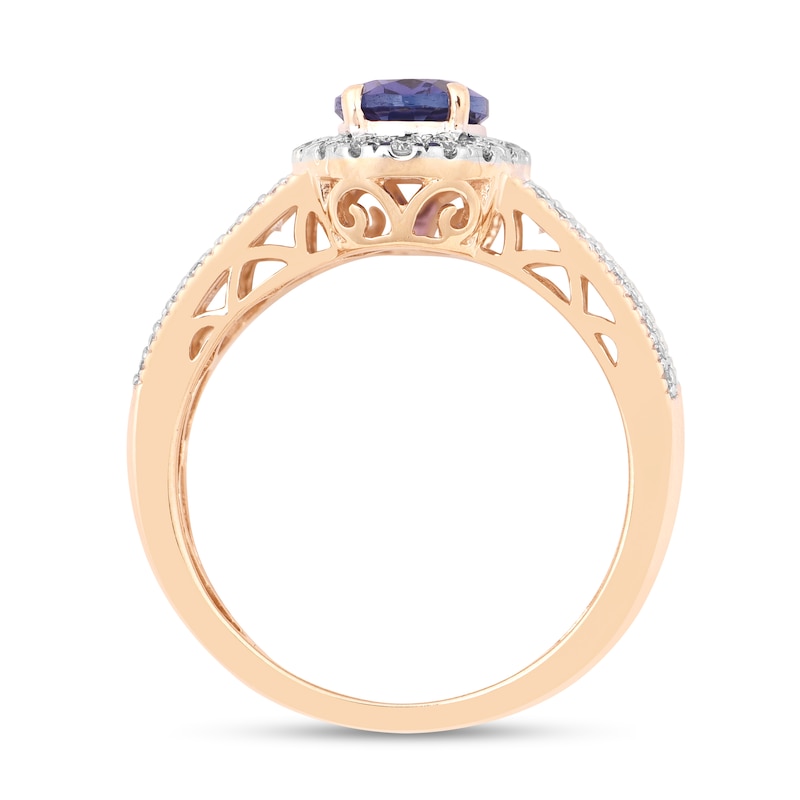 Main Image 3 of Natural Tanzanite Engagement Ring 1/2 ct tw Diamonds 14K Yellow Gold