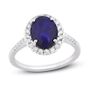 Thumbnail Image 0 of Natural Blue Opal Engagement Ring 1/3 ct tw Diamonds 14K White Gold