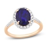 Thumbnail Image 0 of Natural Blue Opal Engagement Ring 1/3 ct tw Diamonds 14K Yellow Gold