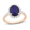 Thumbnail Image 1 of Natural Blue Opal Engagement Ring 1/3 ct tw Diamonds 14K Yellow Gold