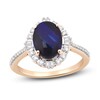 Thumbnail Image 0 of Natural Blue Opal Engagement Ring 1/3 ct tw Diamonds 14K Yellow Gold