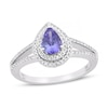 Thumbnail Image 1 of Natural Tanzanite Engagement Ring 1/4 ct tw Diamonds 14K White Gold