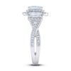 Thumbnail Image 2 of Diamond 3-Stone Engagement Ring 2 ct tw Emerald/Round 14K White Gold