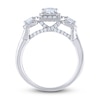 Thumbnail Image 2 of Diamond 3-Stone Engagement Ring 2 ct tw Emerald/Round 14K White Gold