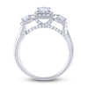 Thumbnail Image 3 of Diamond 3-Stone Engagement Ring 2 ct tw Emerald/Round 14K White Gold