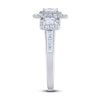 Thumbnail Image 2 of Diamond 3-Stone Engagement Ring 1-1/2 ct tw Round/Princess/Baguette 14K White Gold
