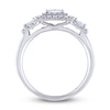 Thumbnail Image 3 of Diamond 3-Stone Engagement Ring 1-1/2 ct tw Round/Princess/Baguette 14K White Gold