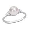 Thumbnail Image 1 of Freshwater Cultured Pearl Engagement Ring 1/8 ct tw Diamonds 10K White Gold