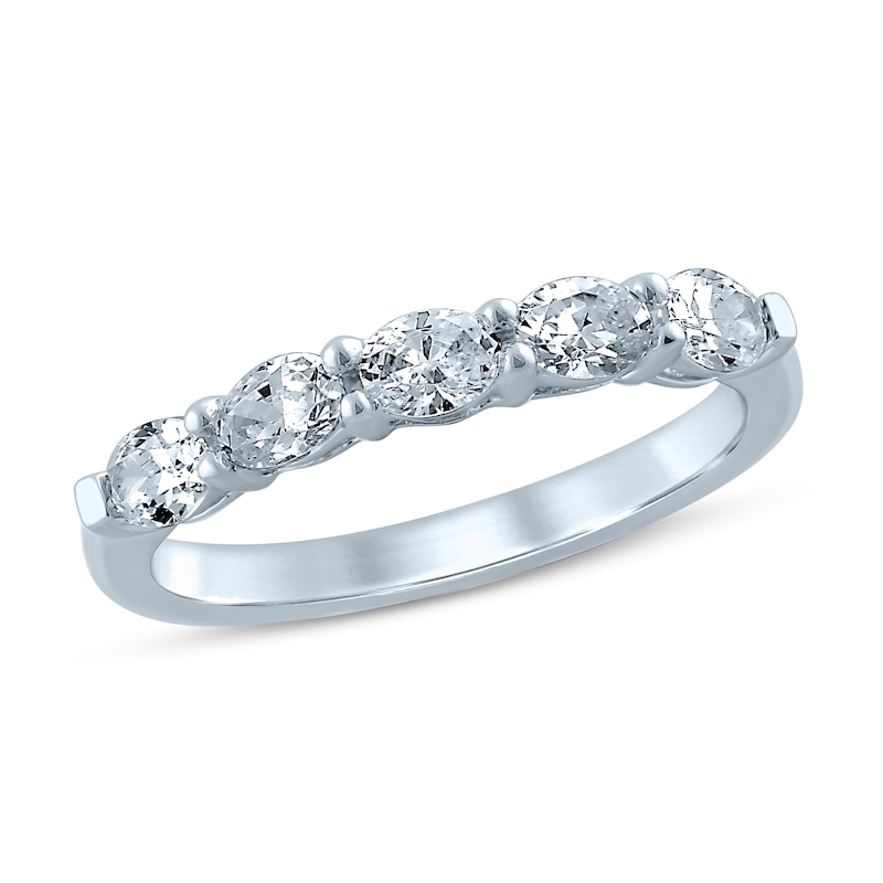 Main Image 1 of Diamond Anniversary Ring 1 ct tw Oval 14K White Gold