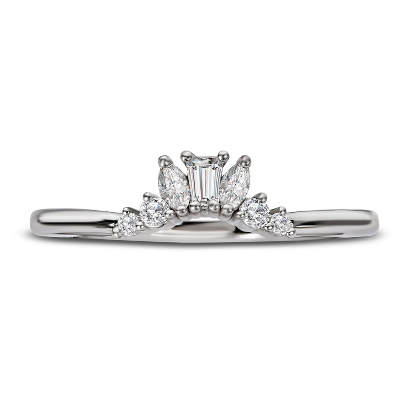 Main Image 3 of Diamond Anniversary Ring 1/5 ct tw Marquise/Baguette/Round 14K White Gold