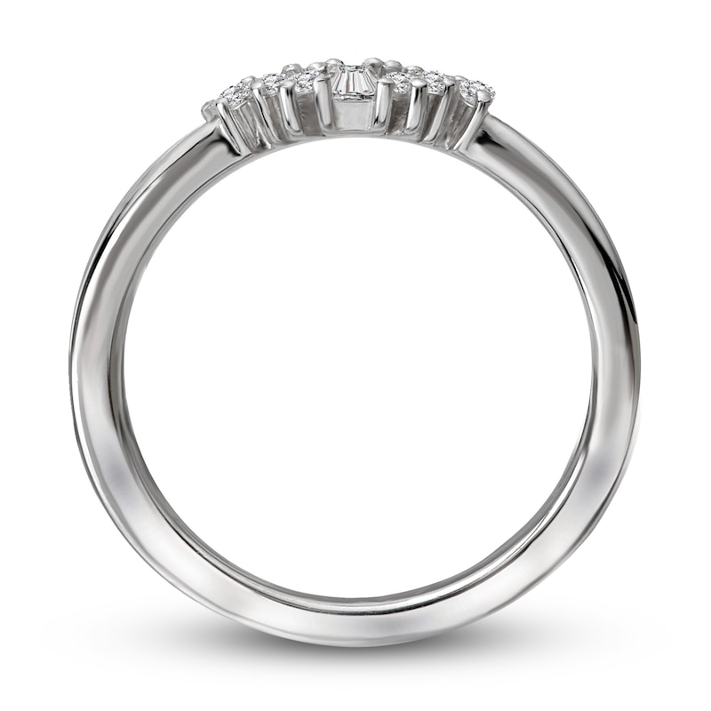 Main Image 4 of Diamond Anniversary Ring 1/5 ct tw Marquise/Baguette/Round 14K White Gold