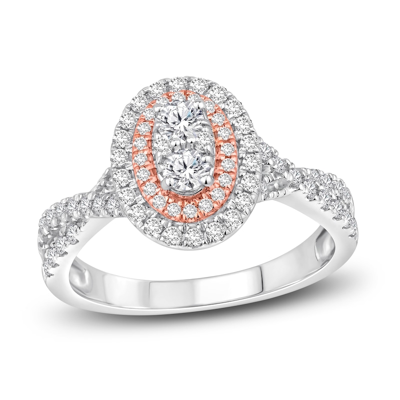 Main Image 1 of Diamond Engagement Ring 3/4 ct tw Round Two-Tone Gold
