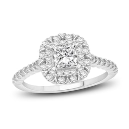 Diamond Engagement Ring 1 ct tw Princess/Round 14K White Gold