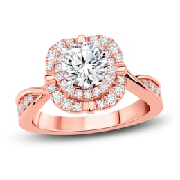 Diamond Engagement Ring 1-3/8 ct tw Round 14K Rose Gold