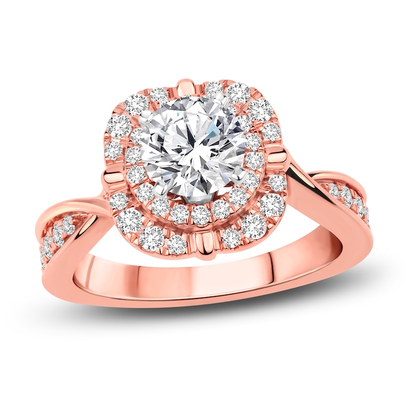 Main Image 1 of Diamond Engagement Ring 1-3/8 ct tw Round 14K Rose Gold