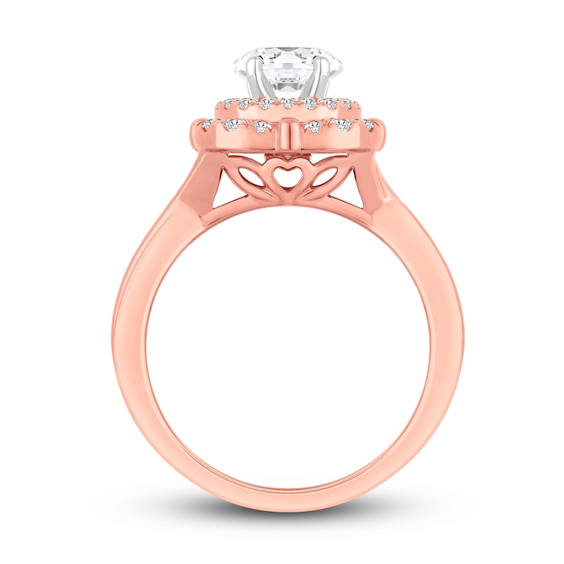 Main Image 3 of Diamond Engagement Ring 1-3/8 ct tw Round 14K Rose Gold