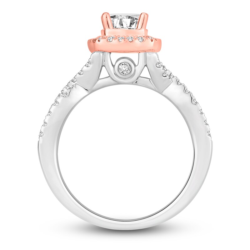 Main Image 3 of Diamond Engagement Ring 1 ct tw Round 14K Two-Tone Gold