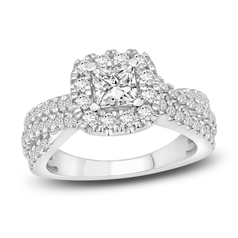 Main Image 1 of Diamond Engagement Ring 1-1/4 ct tw Princess/Round 14K White Gold