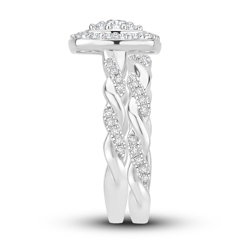 Main Image 2 of Diamond Bridal Set 7/8 ct tw Round 14K White Gold