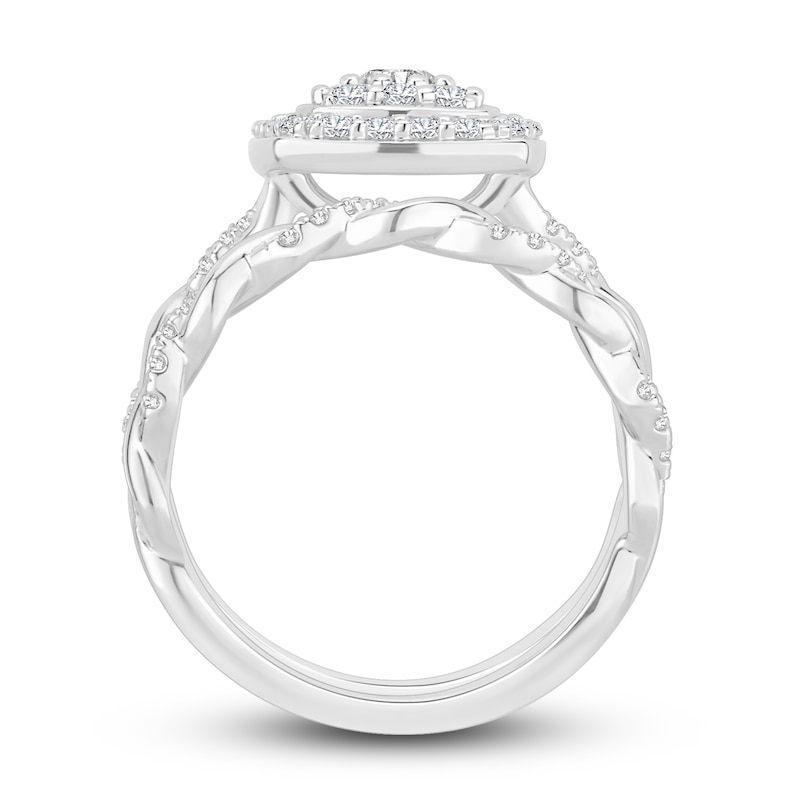 Main Image 3 of Diamond Bridal Set 7/8 ct tw Round 14K White Gold
