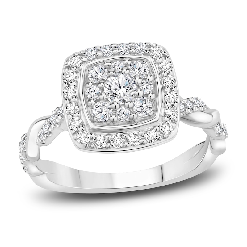 Main Image 4 of Diamond Bridal Set 7/8 ct tw Round 14K White Gold