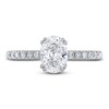 Thumbnail Image 2 of Certified Diamond Engagement Ring 1-1/4 ct tw Oval/Round 14K White Gold