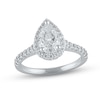 Thumbnail Image 1 of Lab-Grown Diamond Engagement Ring 2 ct tw Pear-shaped/Round 14K White Gold