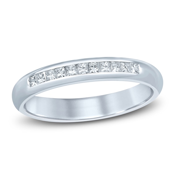 Diamond Anniversary Ring 14 ct tw Round 14K White Gold