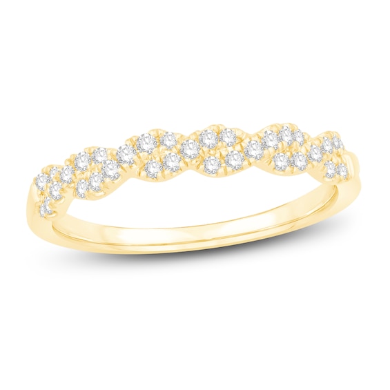 Diamond Anniversary Ring 14 ct tw Round 14K Yellow Gold