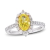 Thumbnail Image 1 of Yellow Lab-Grown Diamond Engagement Ring 2 ct tw Round 14K Two-Tone